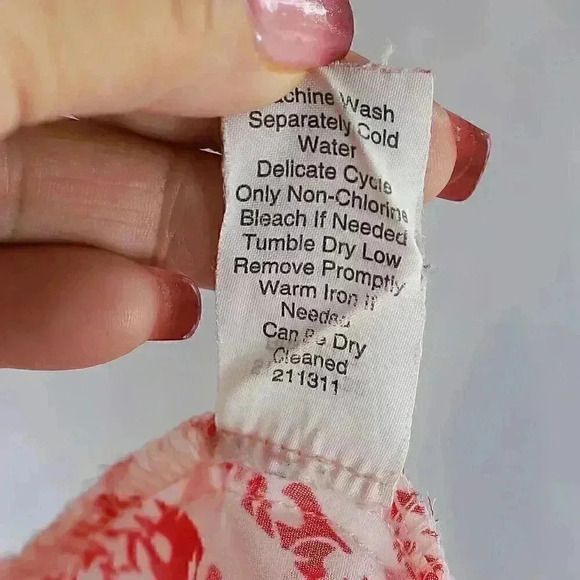 CAbi Size L red/white/blue flutter sleeve geometric print blouse - Picture 12 of 12